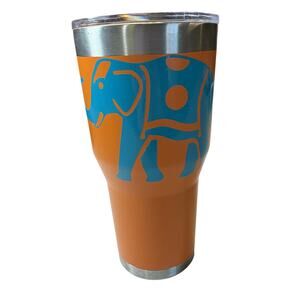 Simple Modern 24oz Double-Walled Insulated Cup - Orange & Teal Elephant Design v